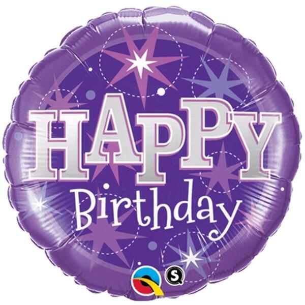 Loftus International 18 in. Birthday Purple Sparkle Party Balloon, 20PK Q3-7928